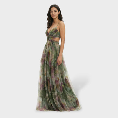 Vestido Largo Floral Fiesta Tirantes