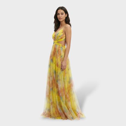 Vestido Largo Floral Fiesta Tirantes