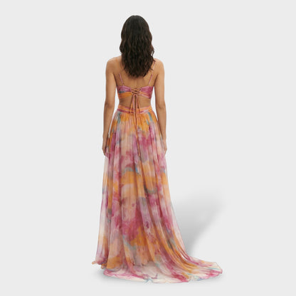 Vestido Largo Floral Fiesta Tirantes