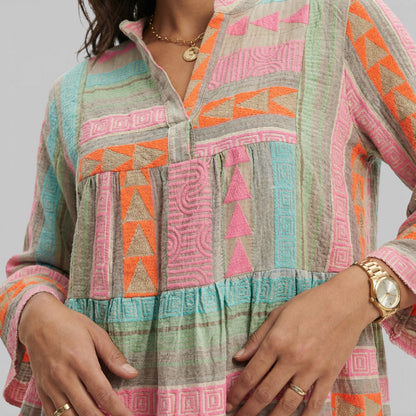 Vestido Mujer Estampado Fluido Estilo Boho
