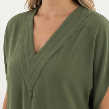 Vestido Corto Mujer Escote Pico Ajuste Elegante