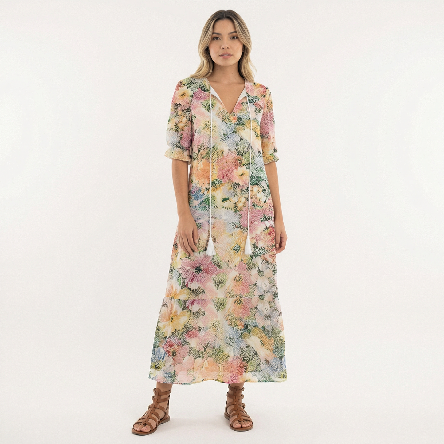 Vestido Largo Mujer Estampado Floral Boho - Mavetta