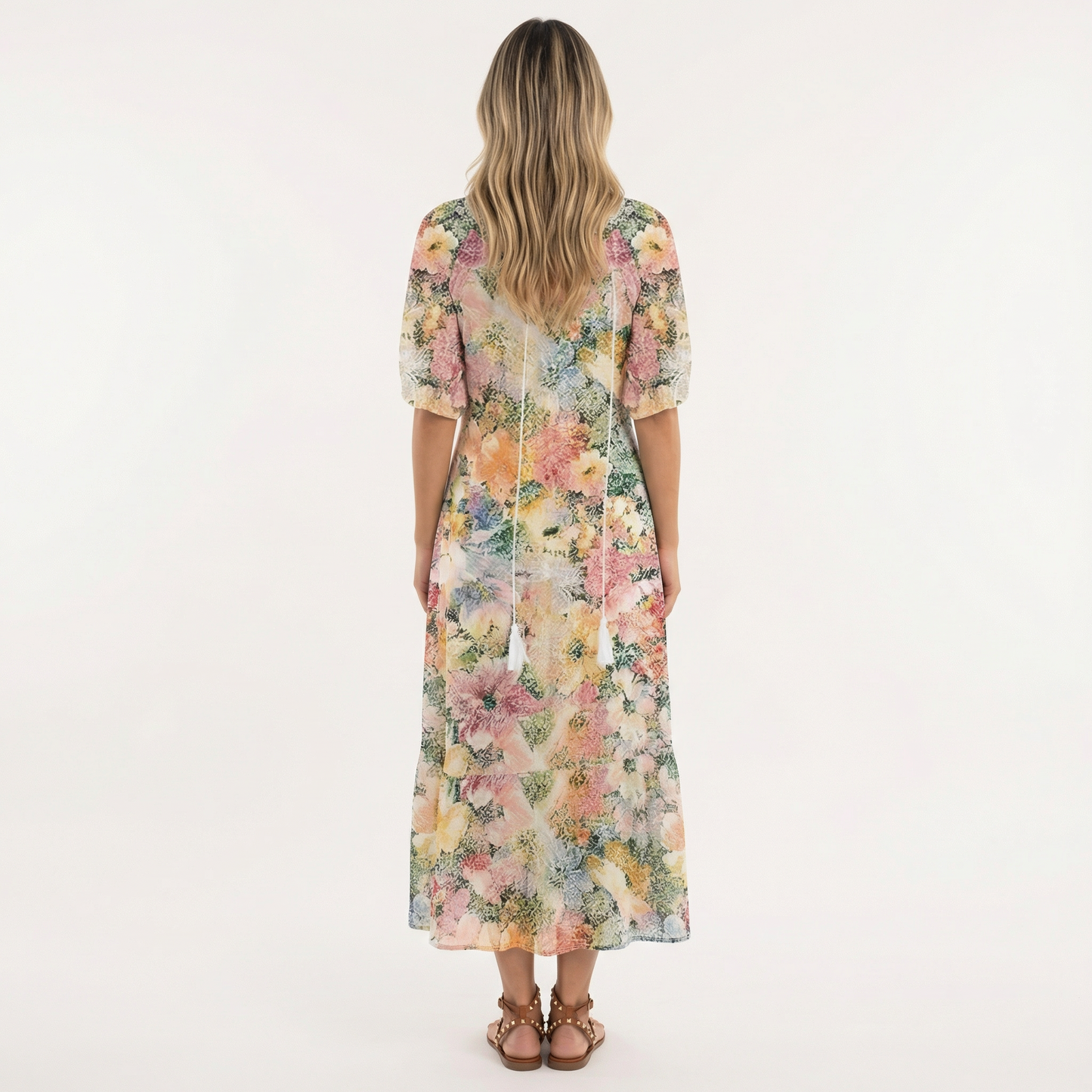 Vestido Largo Mujer Estampado Floral Boho