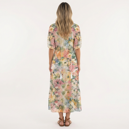 Vestido Largo Mujer Estampado Floral Boho