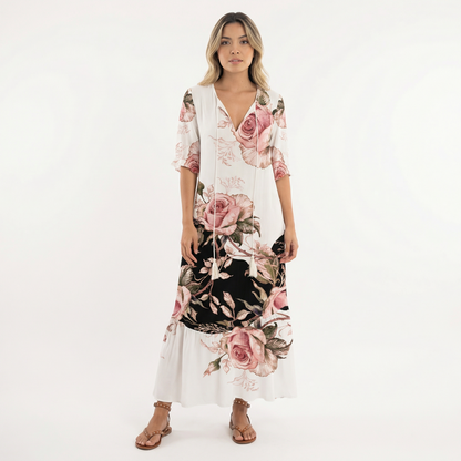 Vestido Largo Mujer Estampado Floral Boho