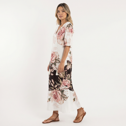 Vestido Largo Mujer Estampado Floral Boho