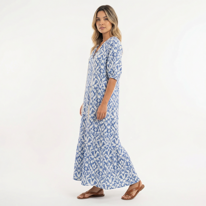 Vestido Largo Mujer Estampado Floral Boho