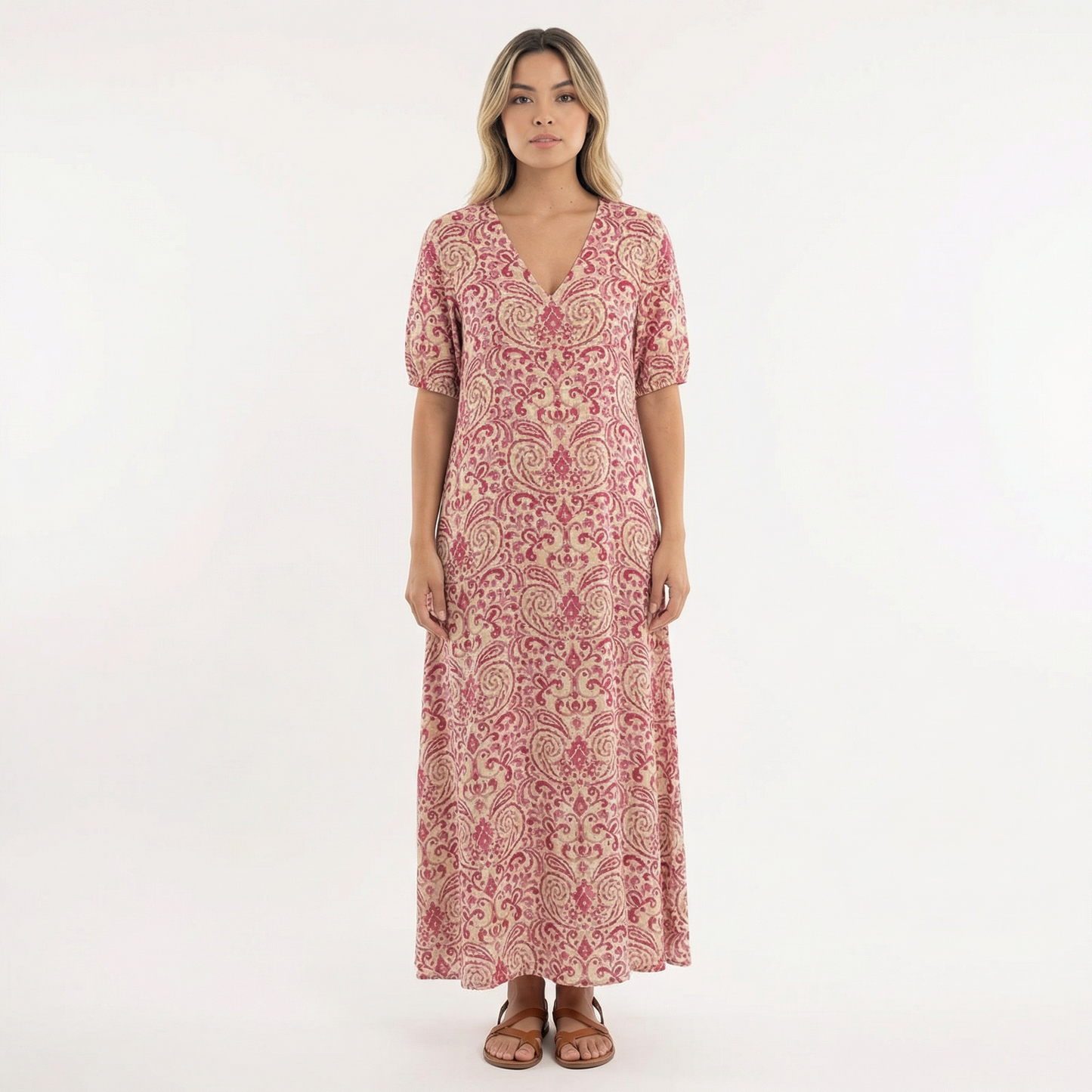 Vestido Largo Mujer Estampado Floral Boho