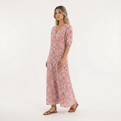 Vestido Largo Mujer Estampado Floral Boho