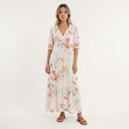 Vestido Largo Mujer Estampado Floral Boho
