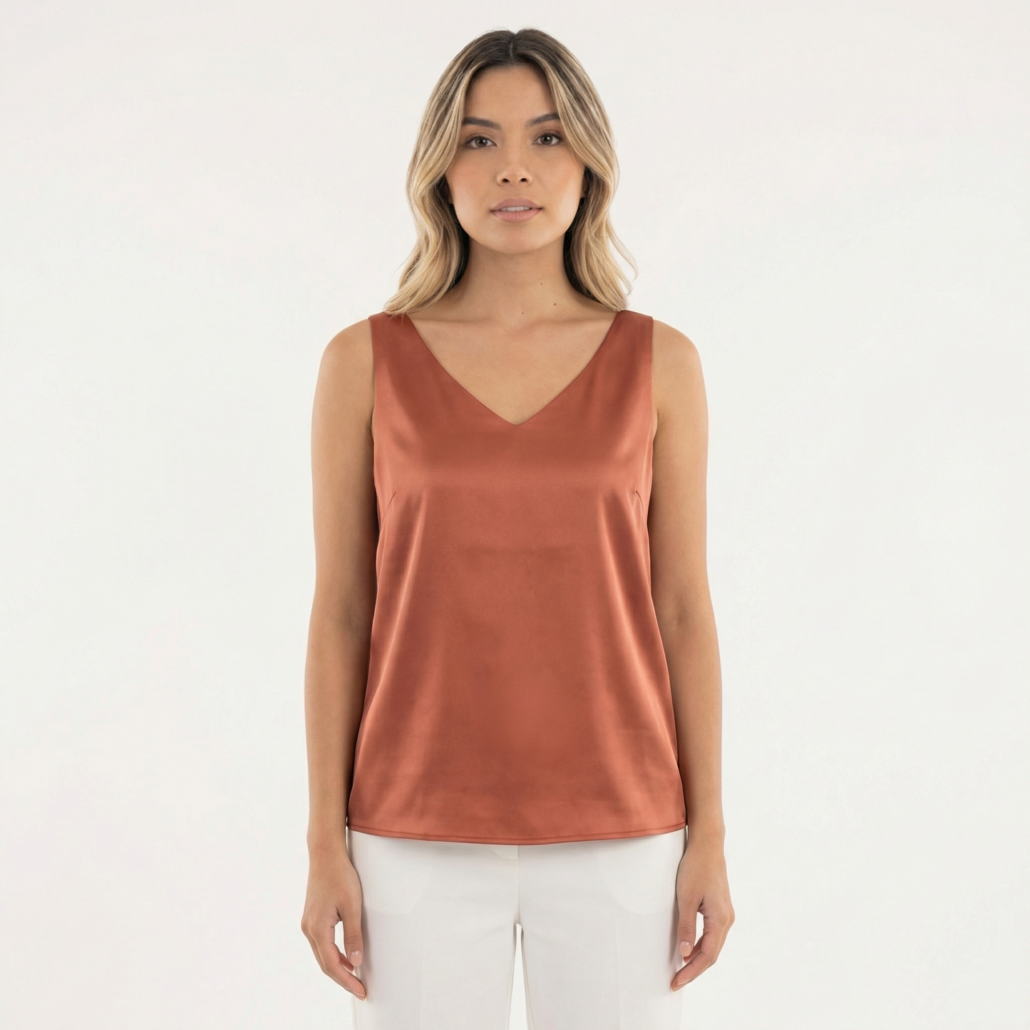 Blusa Mujer Cuello en V Ajuste Clásico