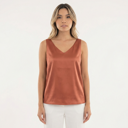 Blusa Mujer Cuello en V Ajuste Clásico