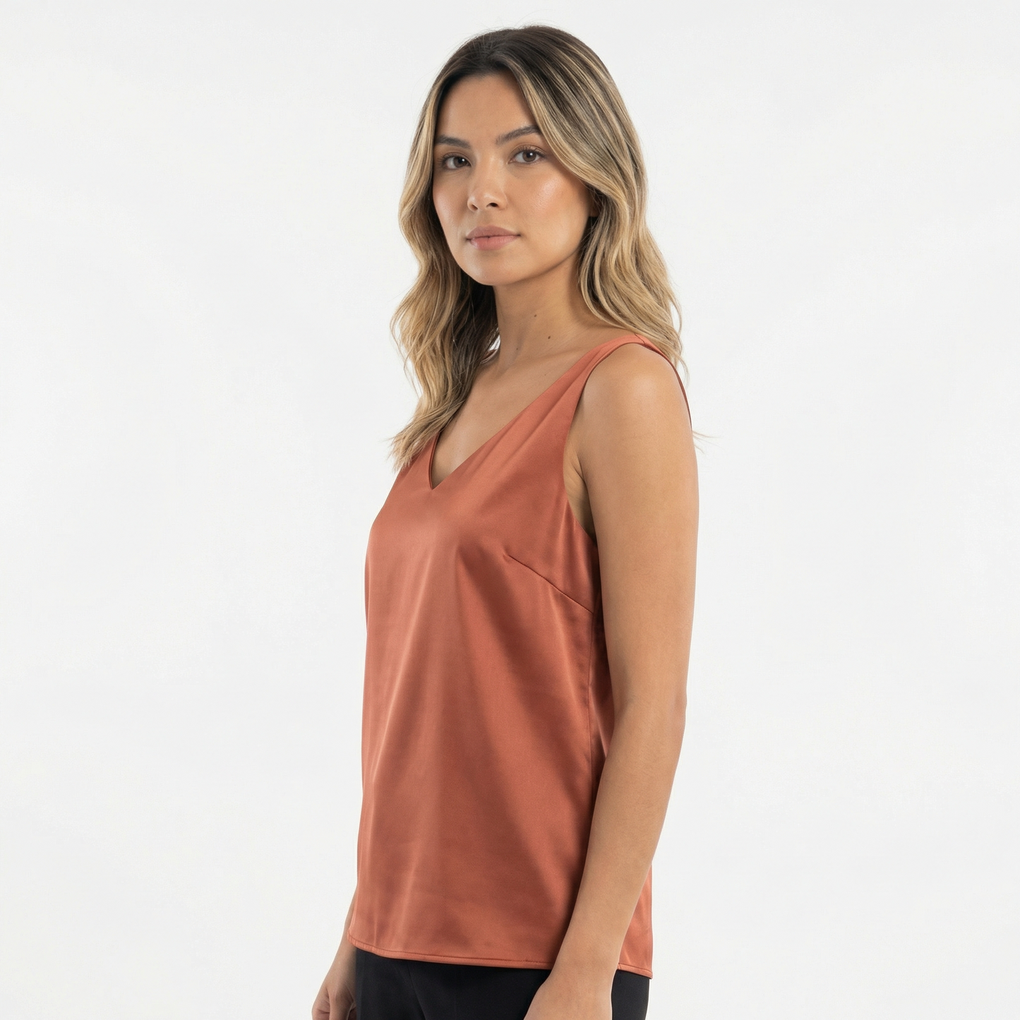 Blusa Mujer Cuello en V Ajuste Clásico