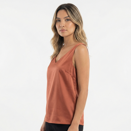 Blusa Mujer Cuello en V Ajuste Clásico