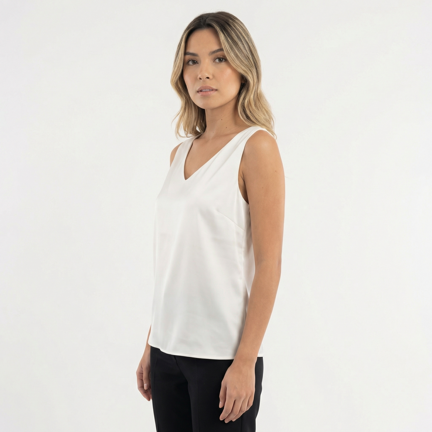 Blusa Mujer Cuello en V Ajuste Clásico