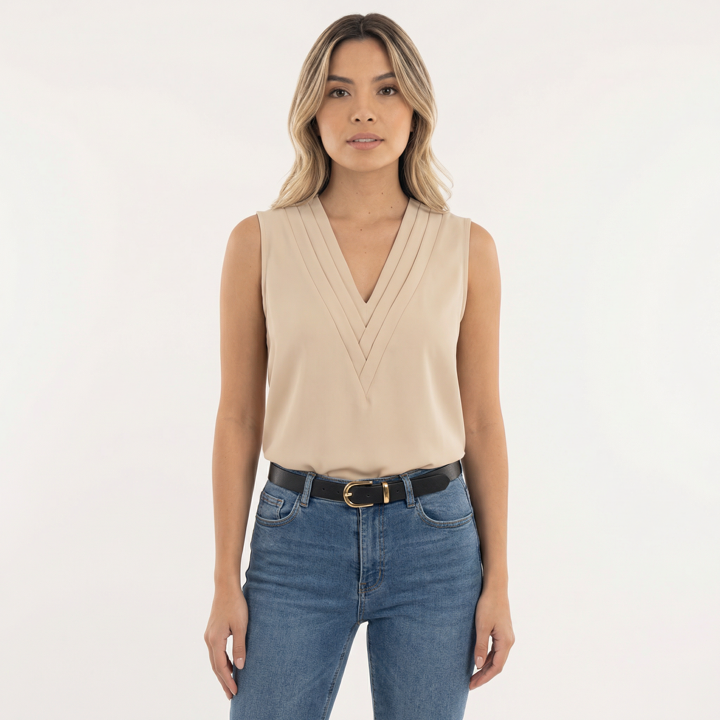 Blusa Mujer Sin Mangas Ajuste Elegante
