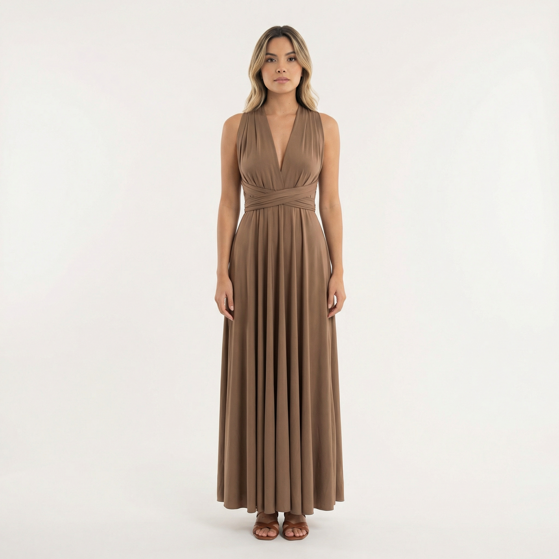 Vestido Largo Mujer Escote Profundo Ajuste Elegante - Mavetta