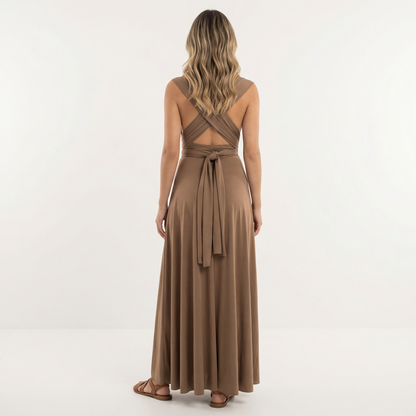 Vestido Largo Mujer Escote Profundo Ajuste Elegante