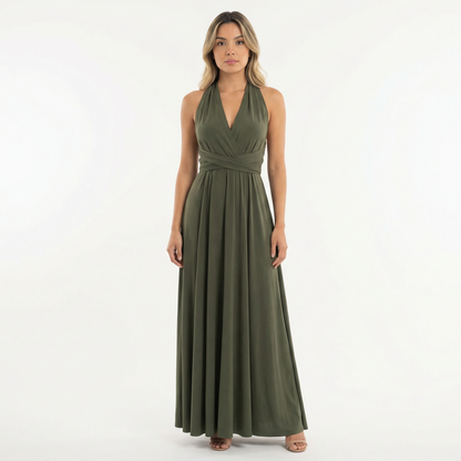 Vestido Largo Mujer Escote Profundo Ajuste Elegante