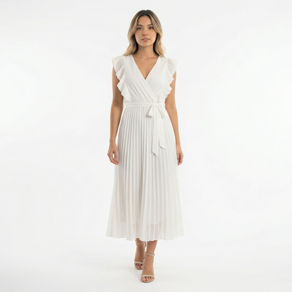 Vestido Midi Mujer con Volantes Ajuste Elegante - Mavetta