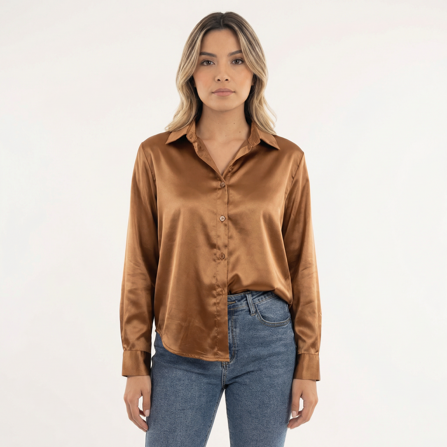Blusa Mujer de Seda Corte Clásico