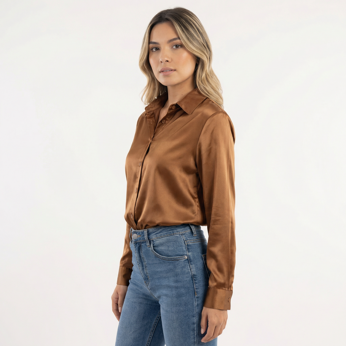 Blusa Mujer de Seda Corte Clásico