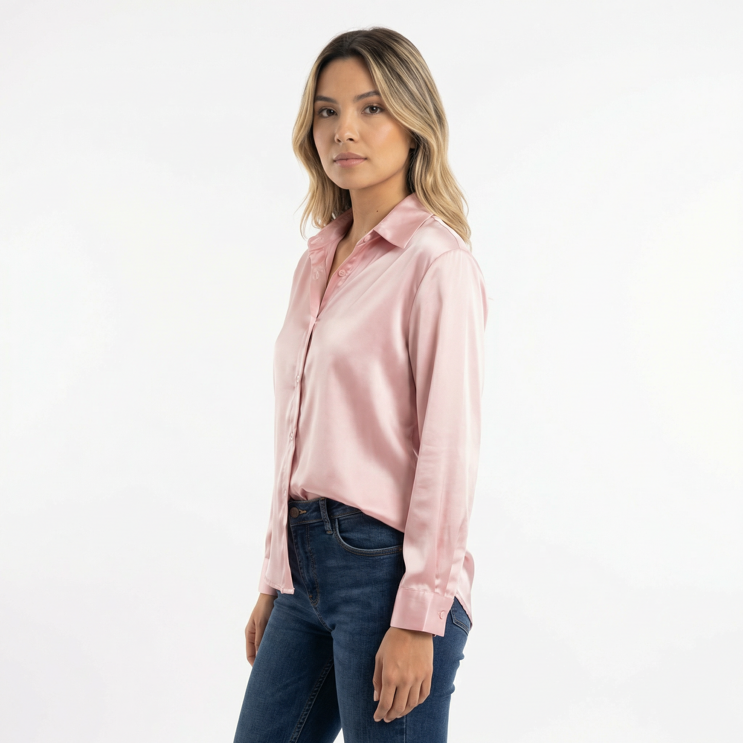 Blusa Mujer de Seda Corte Clásico