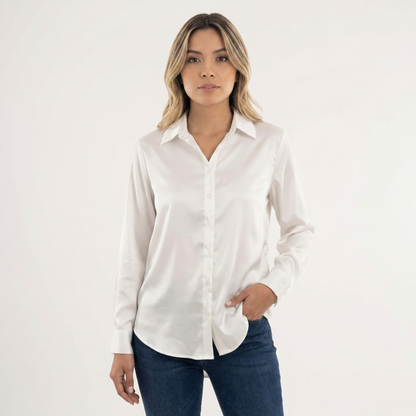Blusa Mujer de Seda Corte Clásico