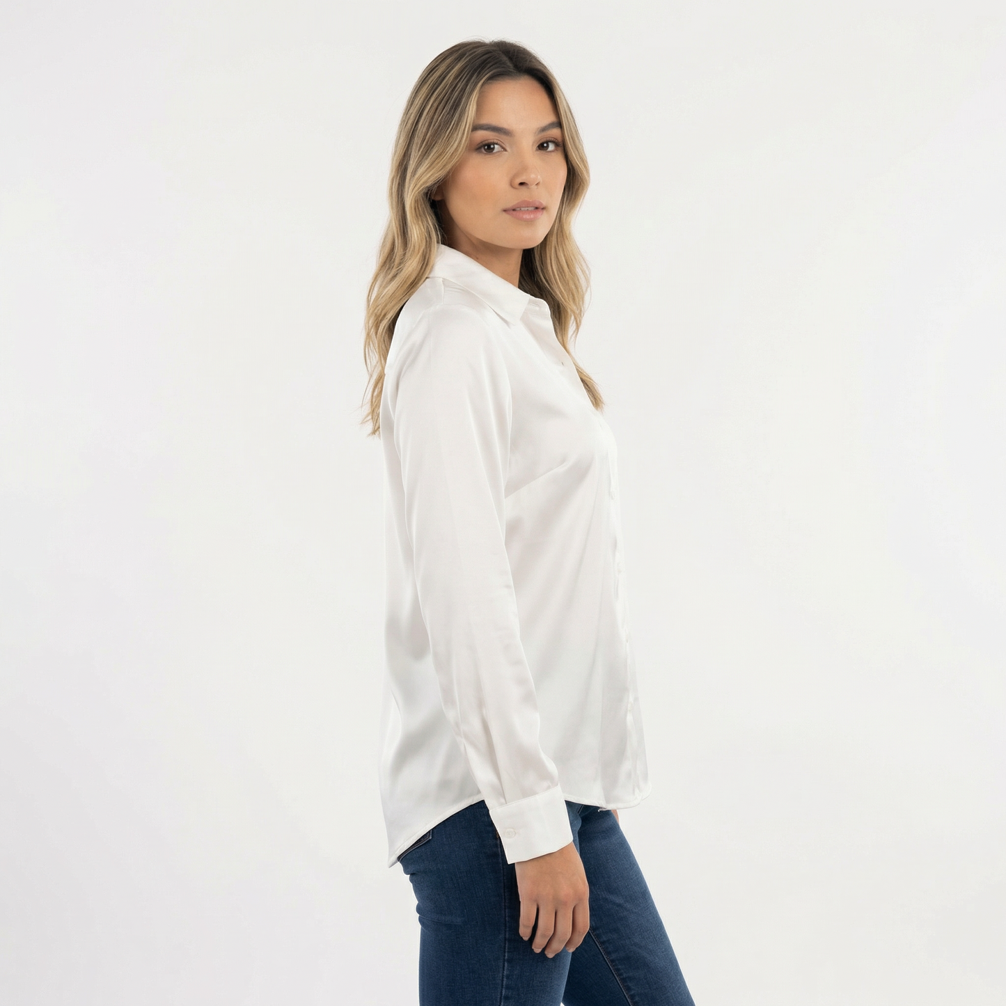 Blusa Mujer de Seda Corte Clásico
