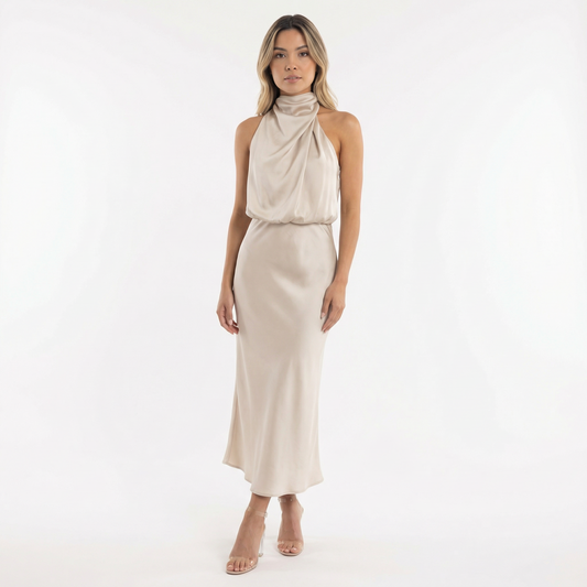 Vestido Largo Mujer Satinado Elegante - Mavetta