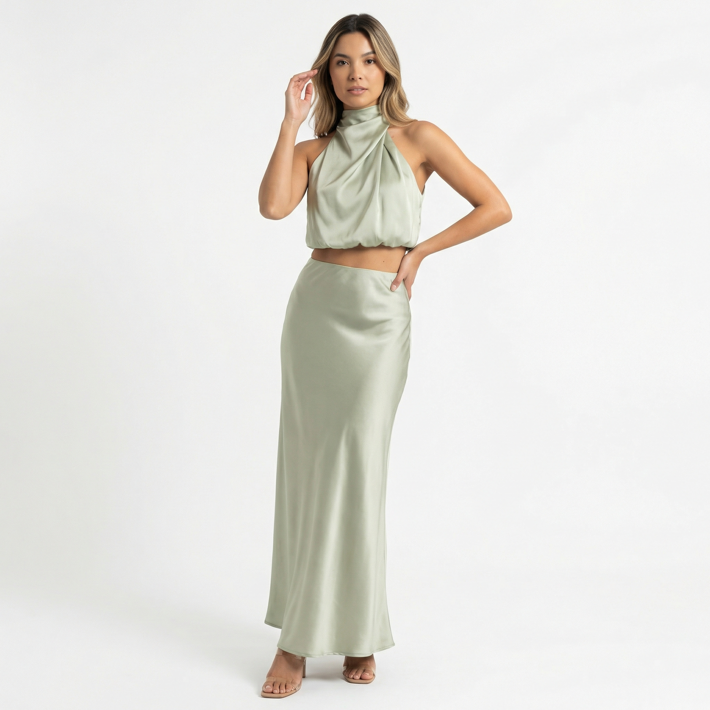 Vestido Largo Mujer Satinado Ajuste Elegante - Mavetta