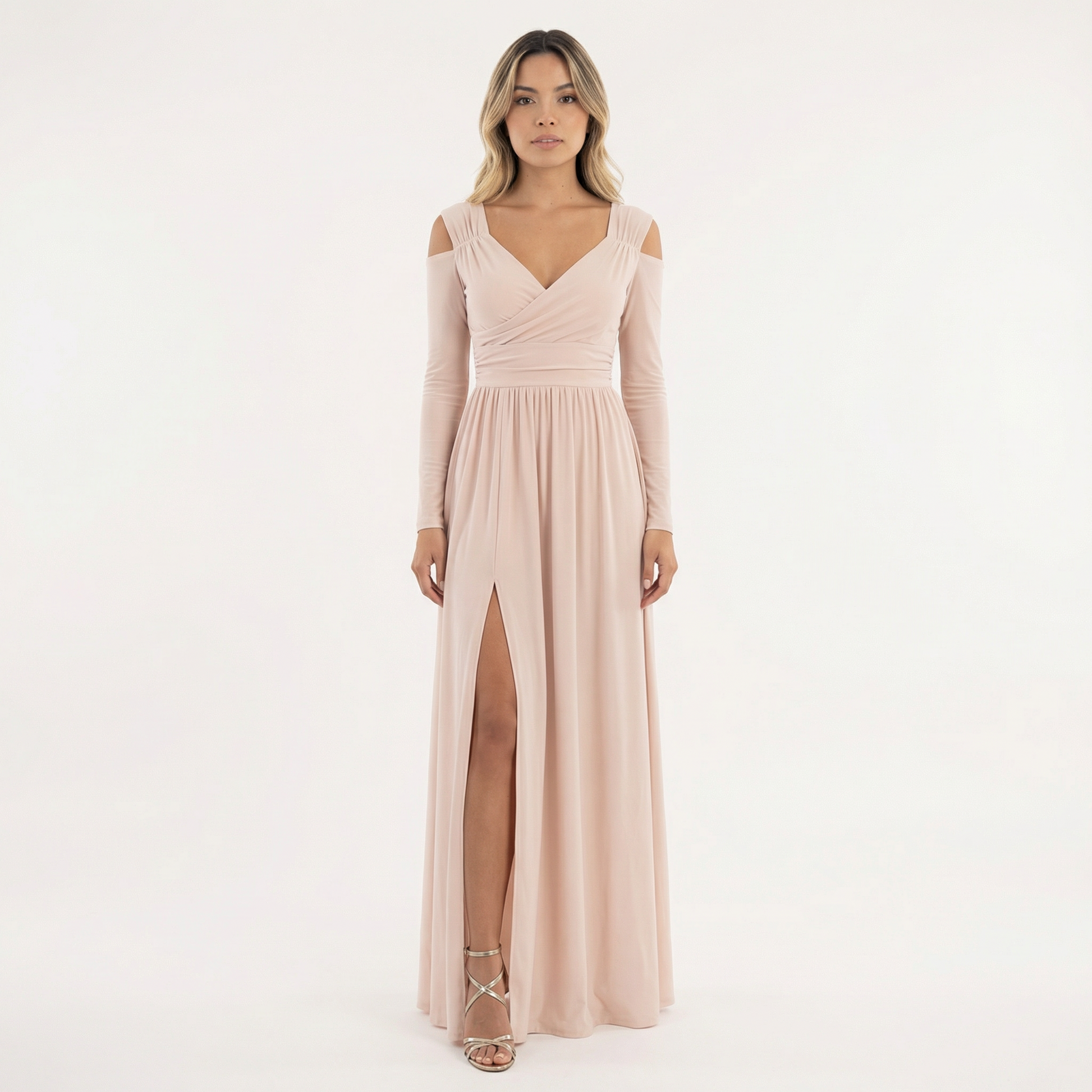 Vestido Largo Mujer con Abertura y Corte Elegante - Mavetta