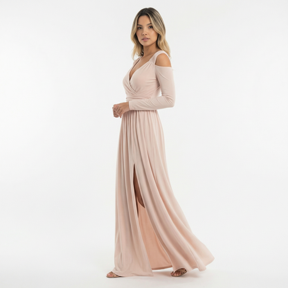 Vestido Largo Mujer con Abertura y Corte Elegante