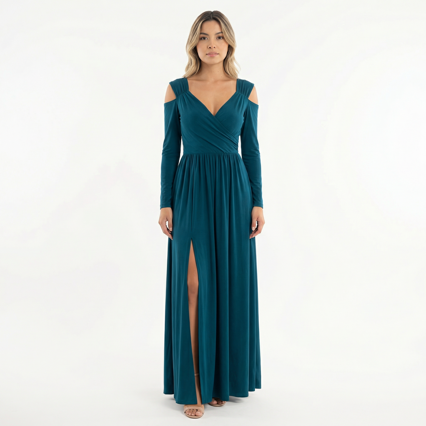 Vestido Largo Mujer con Abertura y Corte Elegante