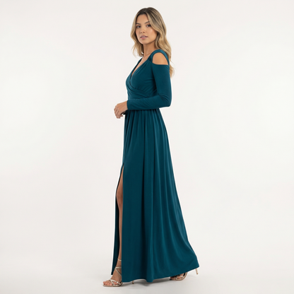 Vestido Largo Mujer con Abertura y Corte Elegante