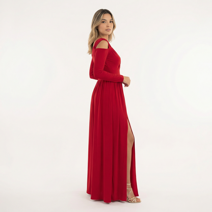 Vestido Largo Mujer con Abertura y Corte Elegante