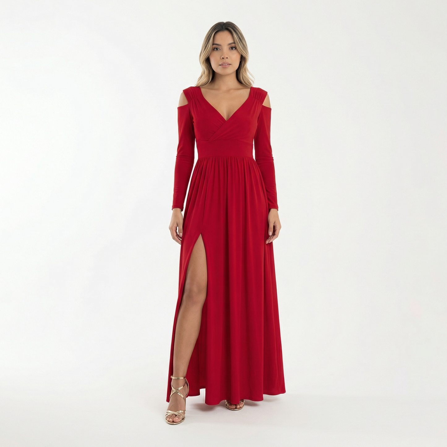 Vestido Largo Mujer con Abertura y Corte Elegante