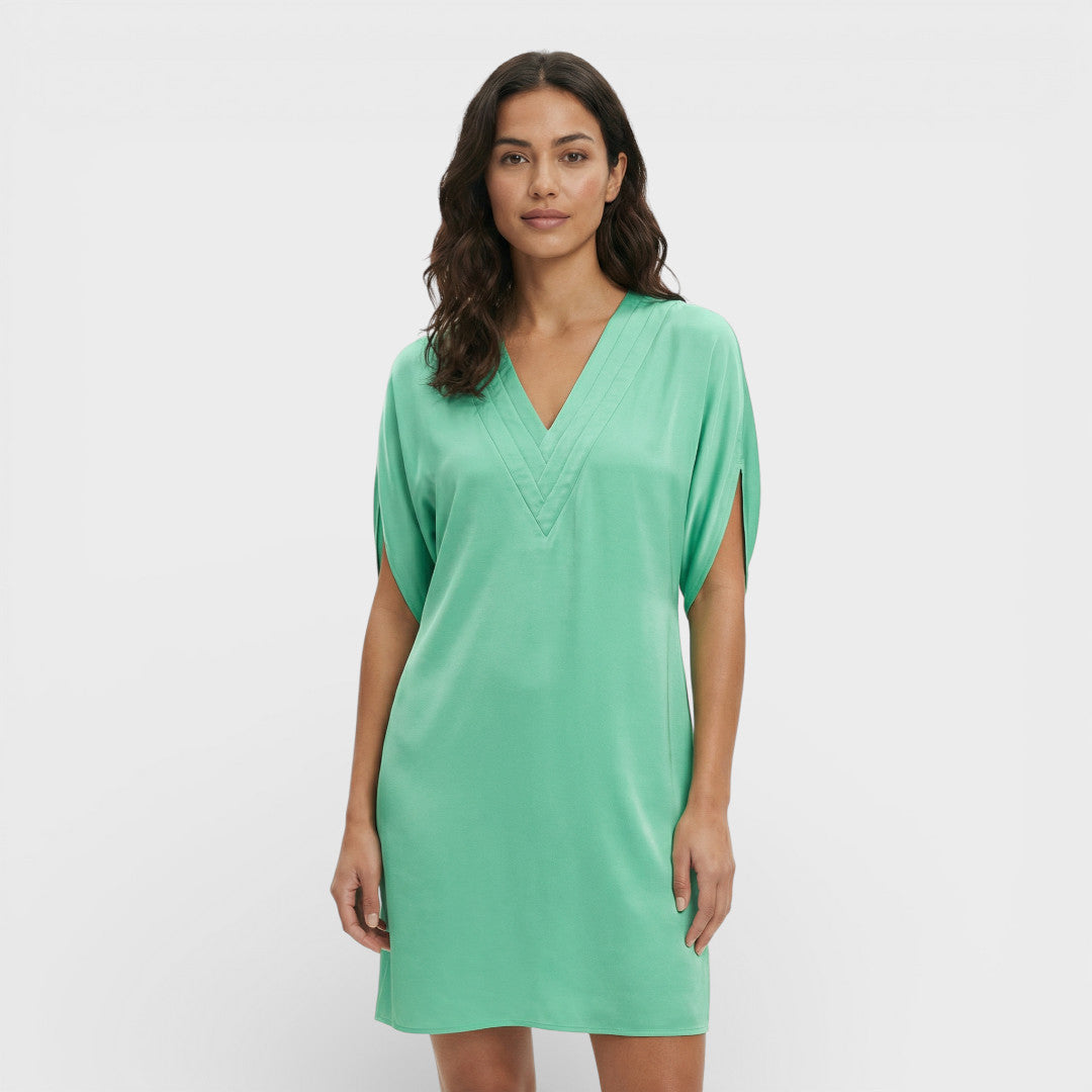 Vestido Mujer Elegante Mangas Abiertas Ajuste Slim