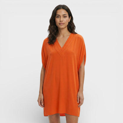 Vestido Mujer Elegante Mangas Abiertas Ajuste Slim
