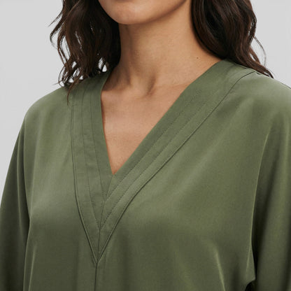 Vestido Mujer Elegante Mangas Abiertas Ajuste Slim