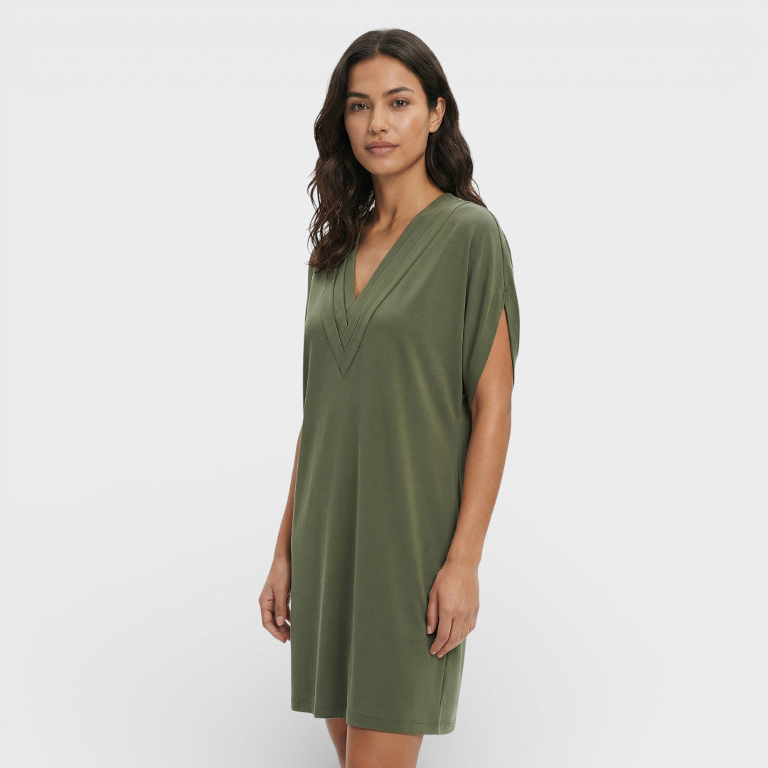 Vestido Mujer Elegante Mangas Abiertas Ajuste Slim