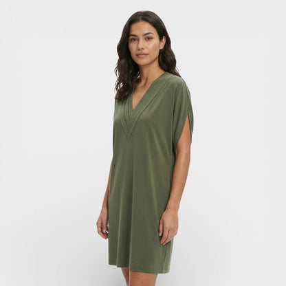 Vestido Mujer Elegante Mangas Abiertas Ajuste Slim