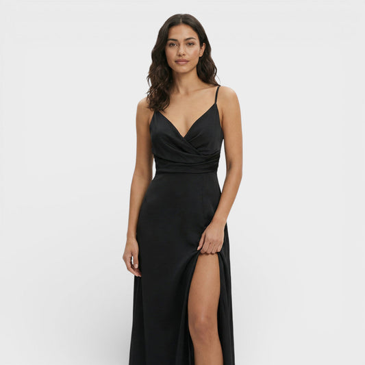 Vestido Maxi Mujer Cruzado con Abertura - Mavetta