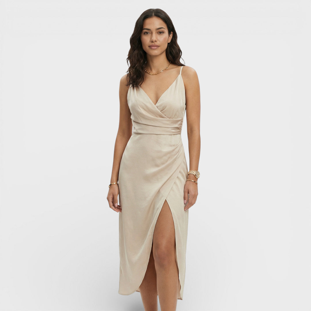 Vestido Maxi Mujer Cruzado con Abertura