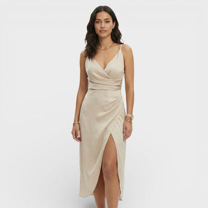 Vestido Maxi Mujer Cruzado con Abertura