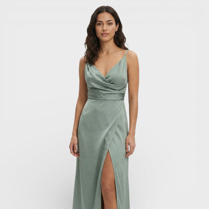 Vestido Maxi Mujer Cruzado con Abertura