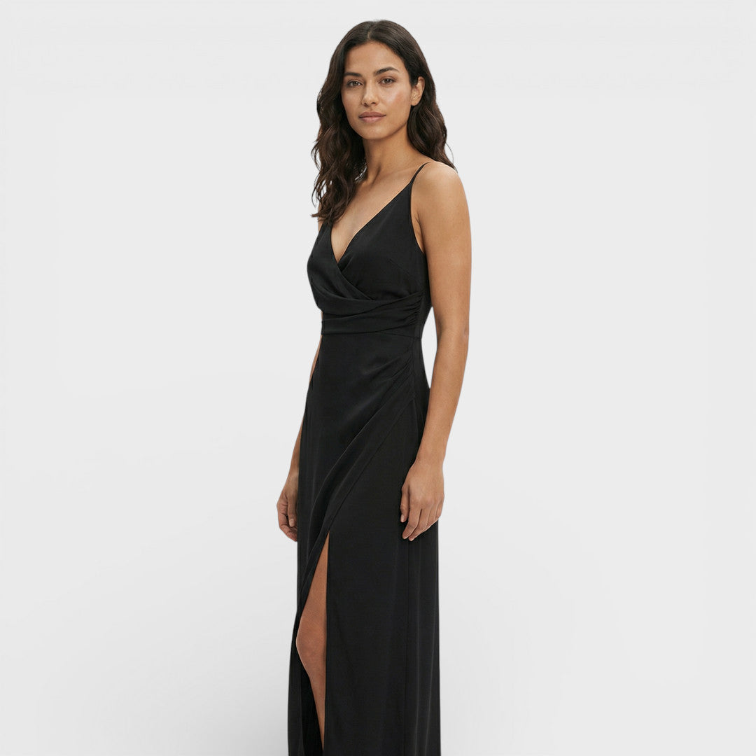 Vestido Maxi Mujer Cruzado con Abertura