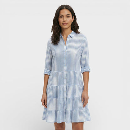 Vestido Midi Mujer Tela Fluida Corte Recto