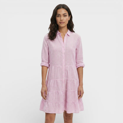 Vestido Midi Mujer Tela Fluida Corte Recto