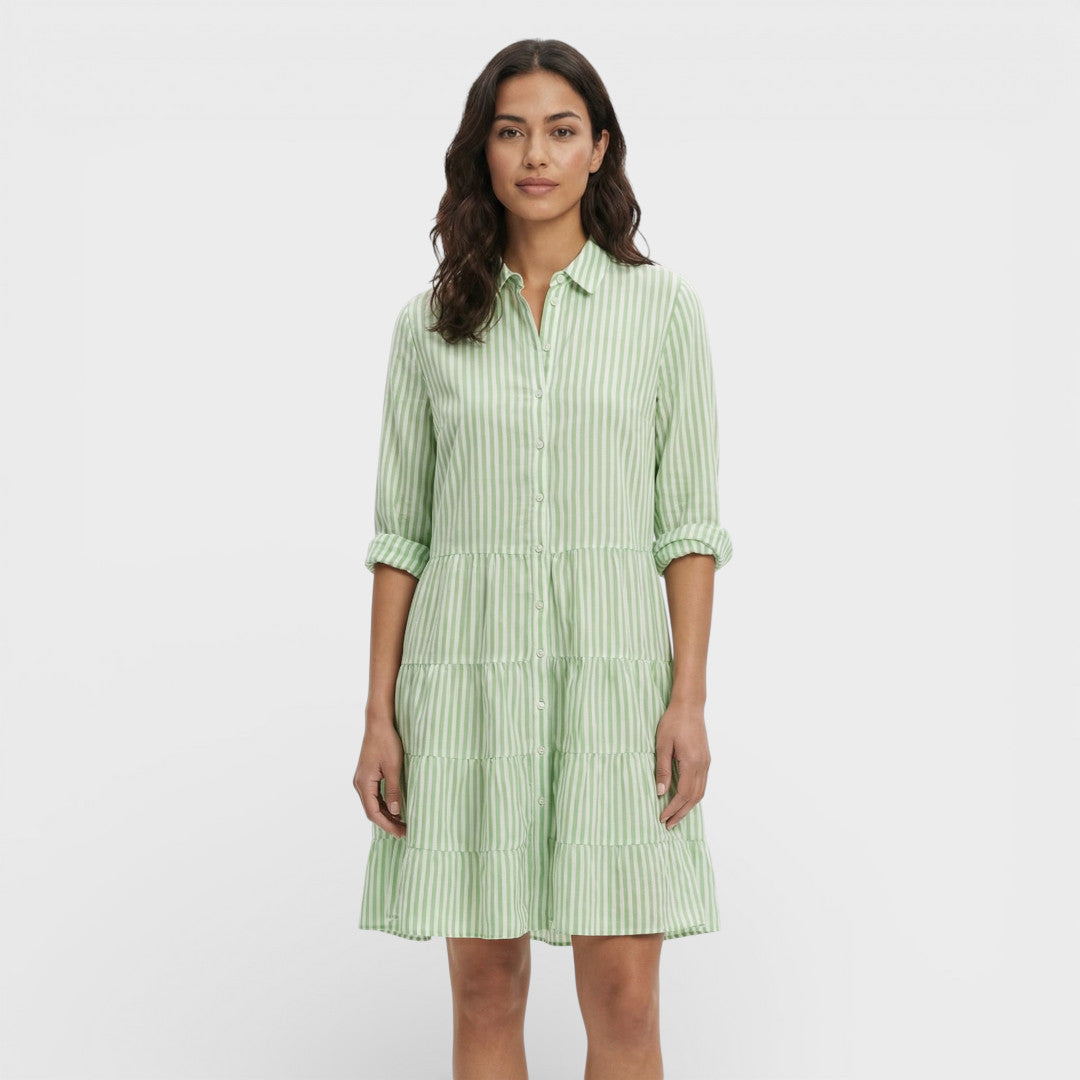 Vestido Midi Mujer Tela Fluida Corte Recto